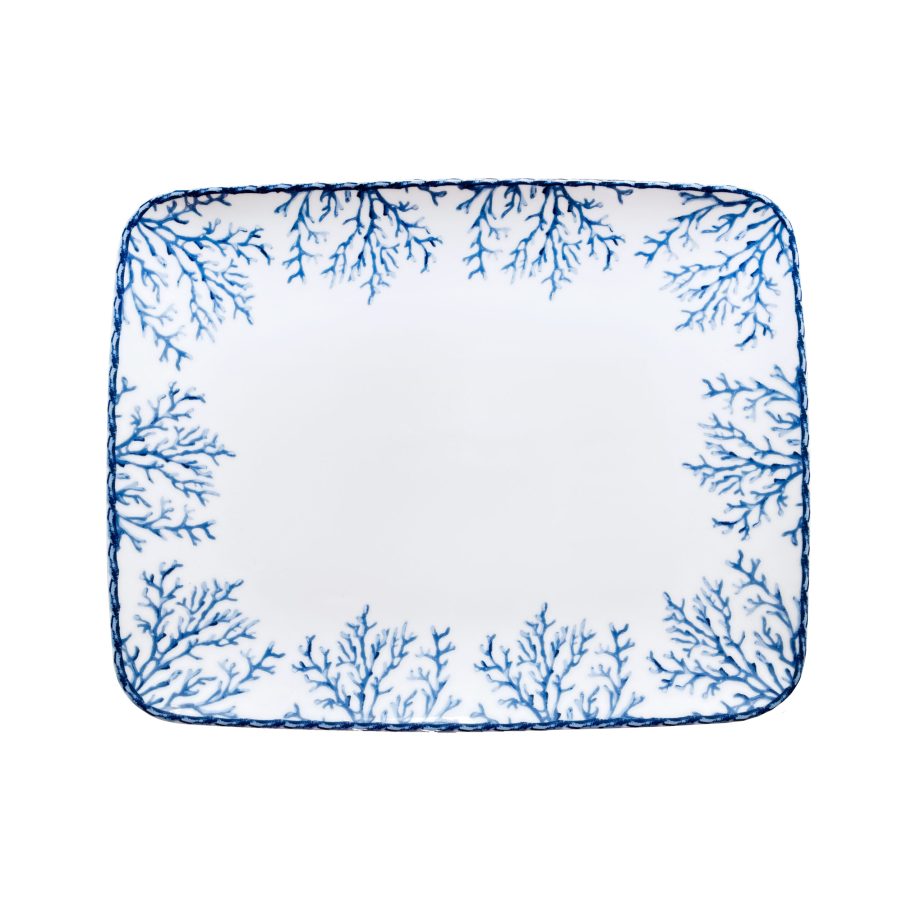 Serveerschaal / dinerbord Koraal blauw Coastal Coral Blue NEW