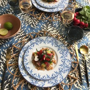 blauw koraal bord