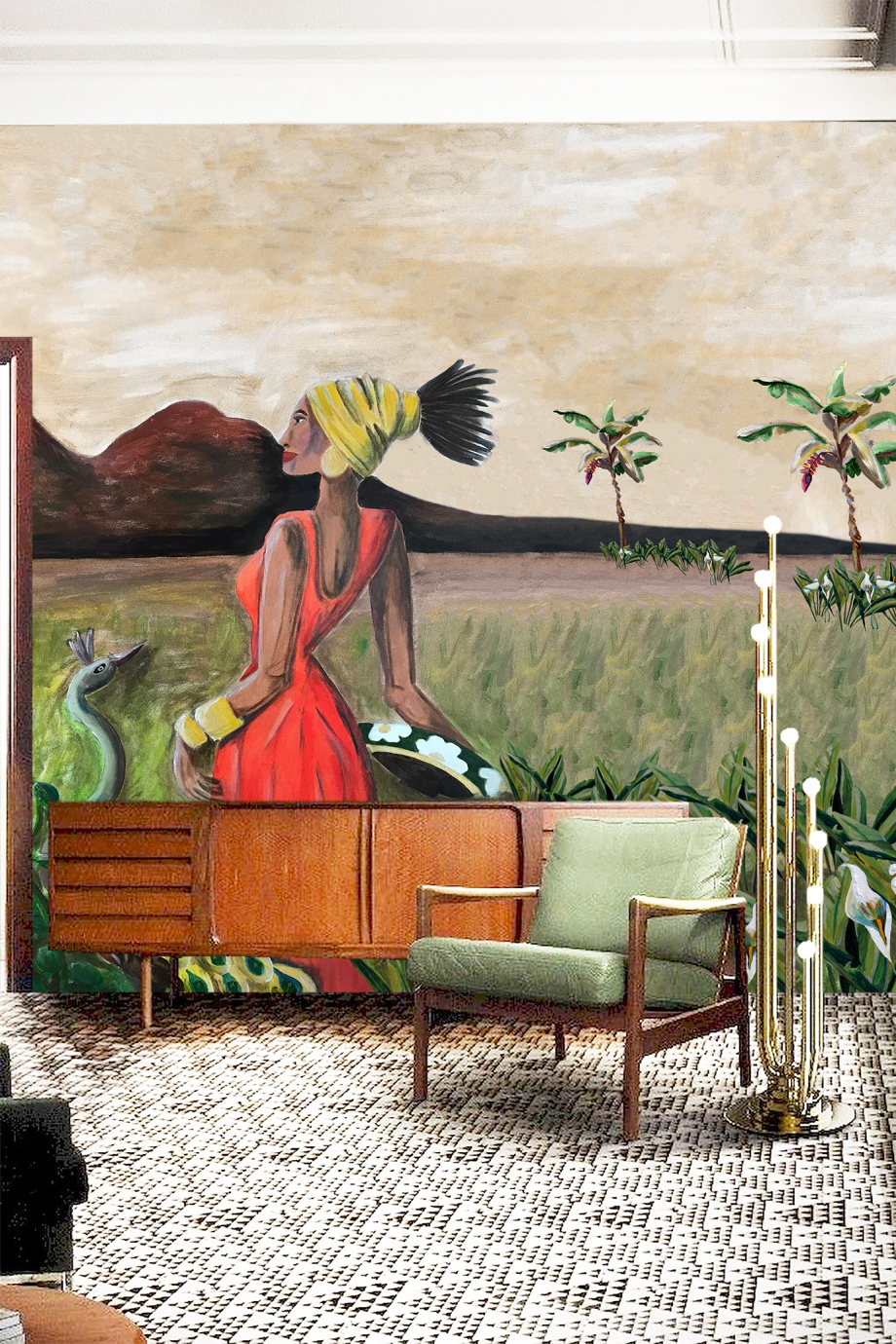 Mural Sunset lady - Image 4